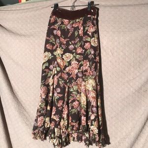 CAbi long flowy floral skirt